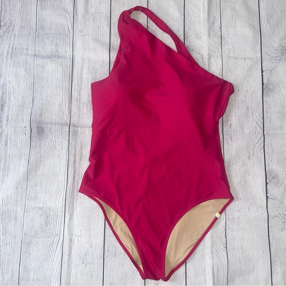 summersalt SideStroke Ruched One-Piece Swimsuit pink